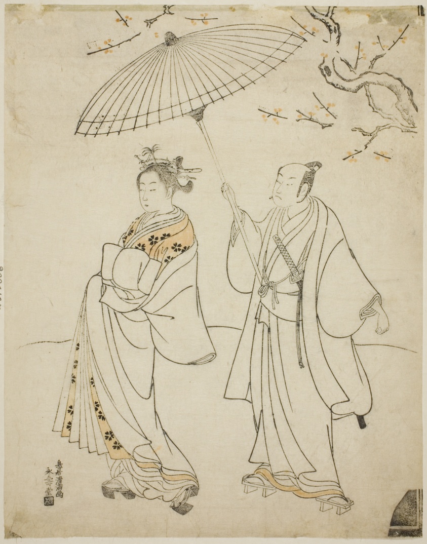 The Actors Ichikawa Komazo I (L) and Nakamura Matsue I (R)