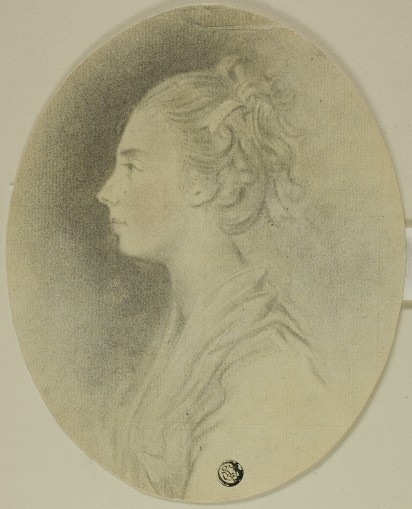 Young Woman in Profile with Ribbon in Her Hair