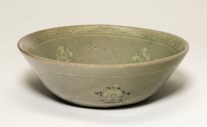 Bowl with Chrysanthemum Flower Heads and Clouds