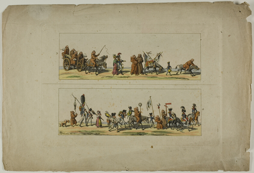 Plates Three and Four, from L'Ouverture de la Campagne des Ultras contre la XIXe siecle