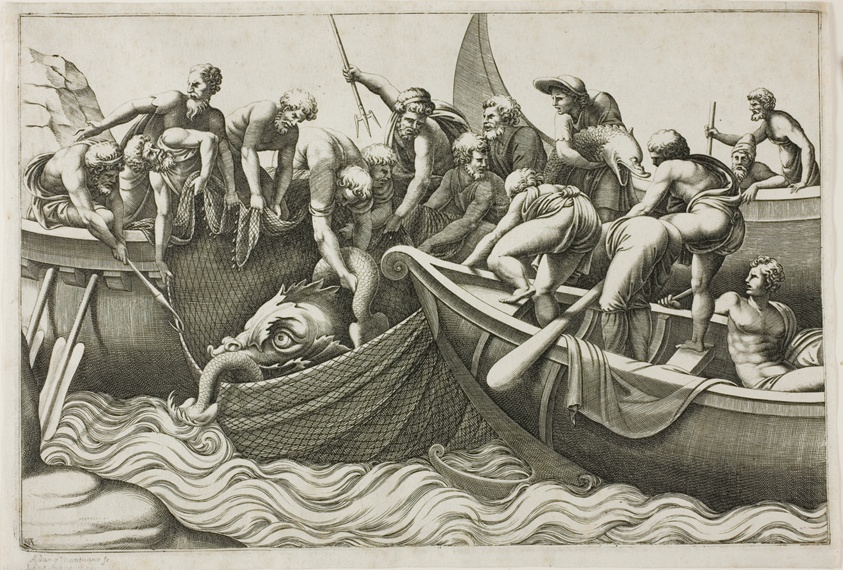 Fishermen Catching a Sea Monster