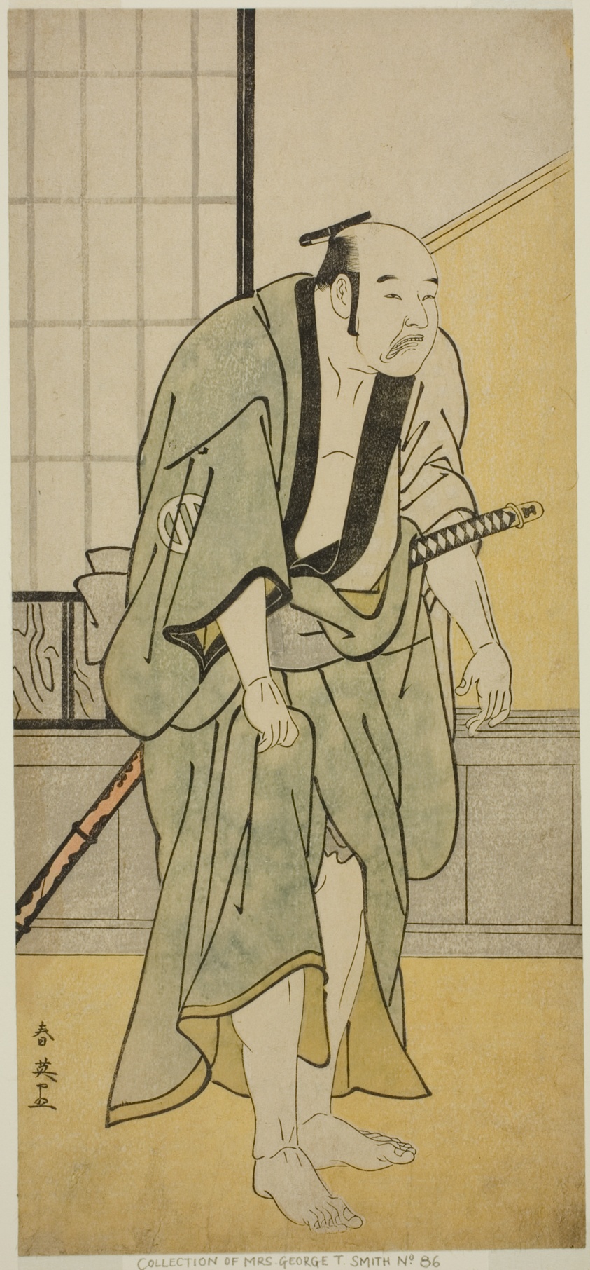 The Actor Asao Tamejuro I as Drunken Gotobei in the Play Yoshitsune Koshigoe Jo, Performed at the Ichimura Theater in the Ninth Month, 1790