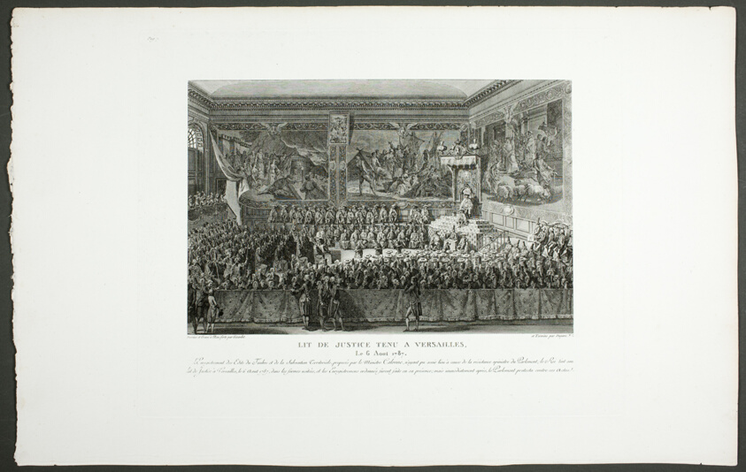 Seat of Justice Held at Versailles (Lit de Justice tenu à Versailles), from the series Tableaux historiques de la révolution française