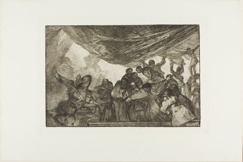 Without commending himself either to God or the devil, plate 15 from Los Proverbios