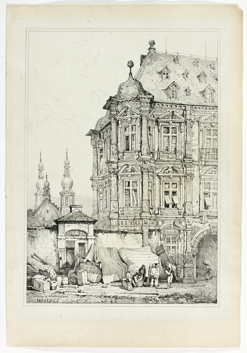 Chateau de Martinsbourg, Mayence, from Facsimiles of Sketches made in Flanders and Germany
