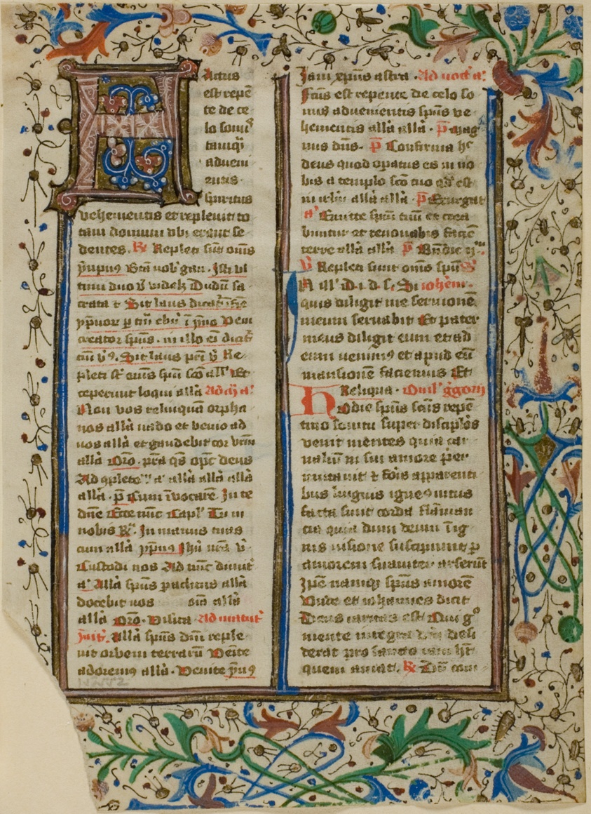 Illuminated Initial "H" from a Psalter or Breviary