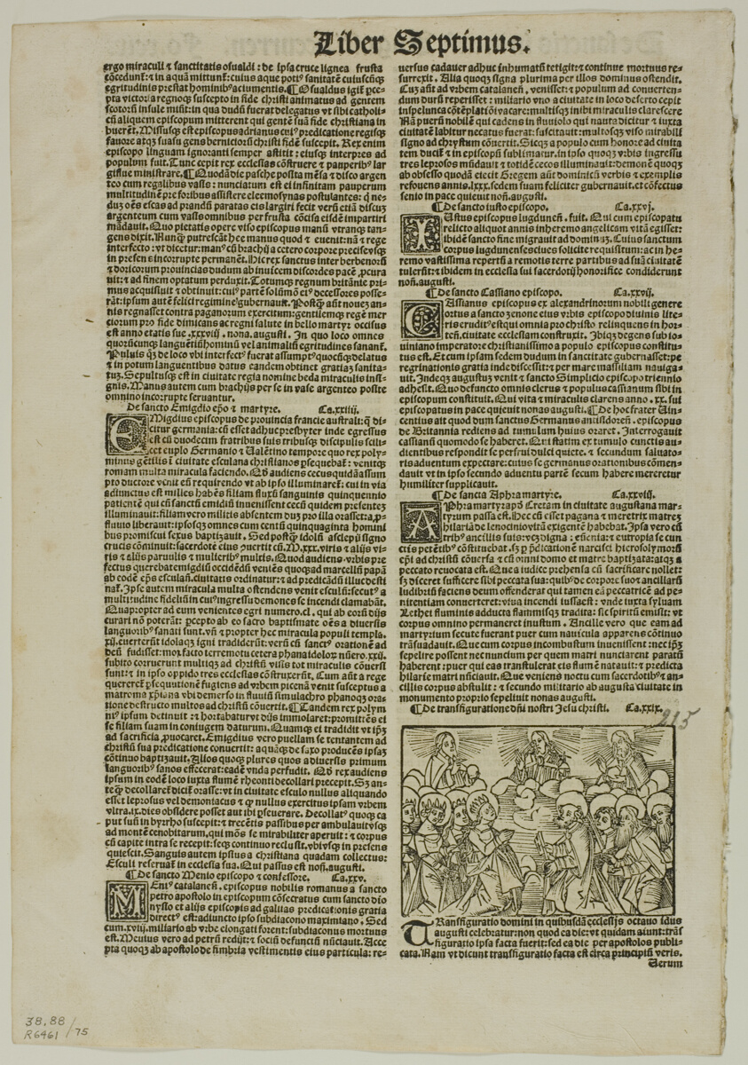 Leaf from Catalogus Sanctorum by Petrus Natalibus, plate 75 from Woodcuts from Books of the XVI Century