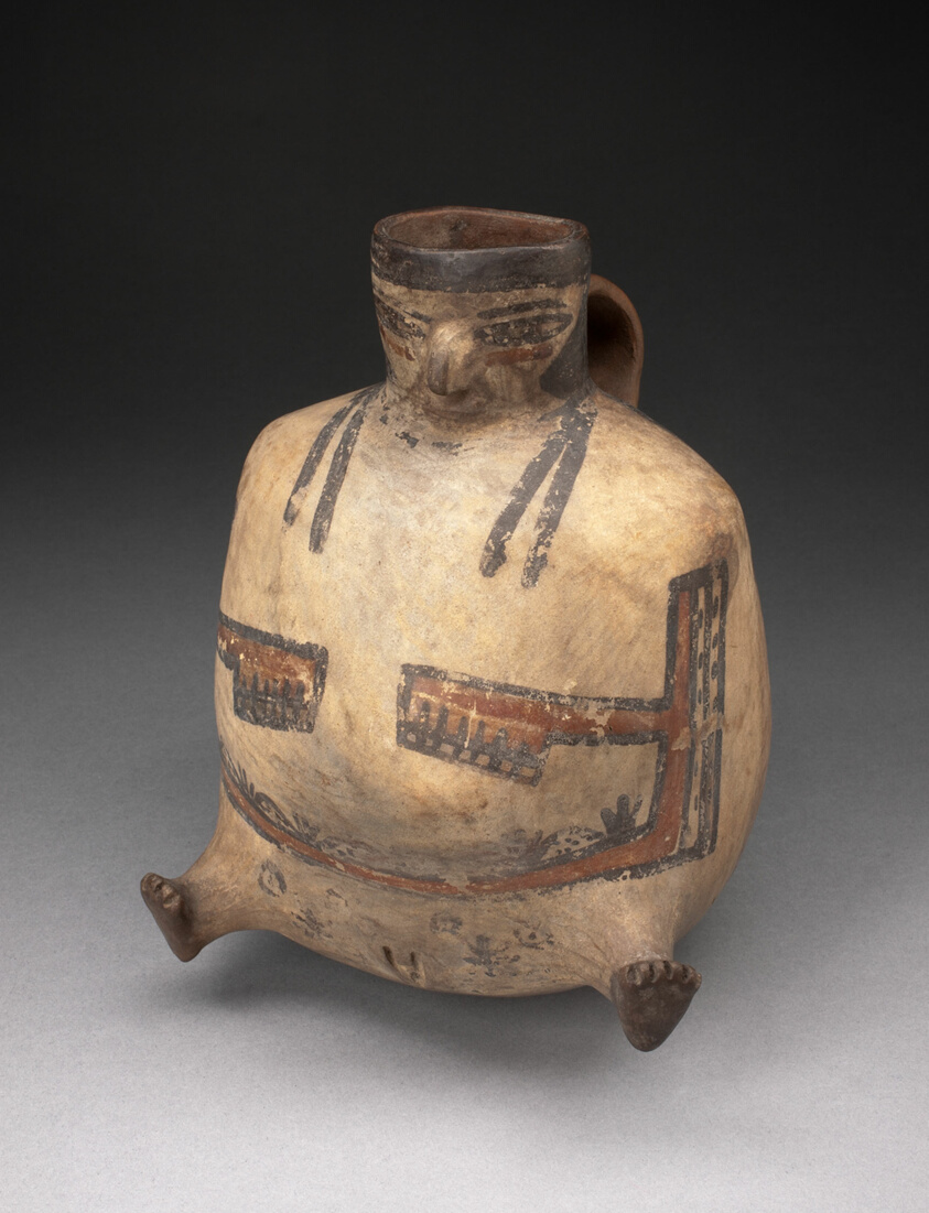 Handled Jar in the Form of a Female Figure with Extended Feet