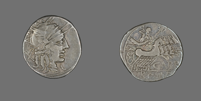 Denarius (Coin) Depicting the Goddess Roma