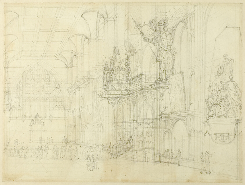 Study for Guild Hall, from Microcosm of London