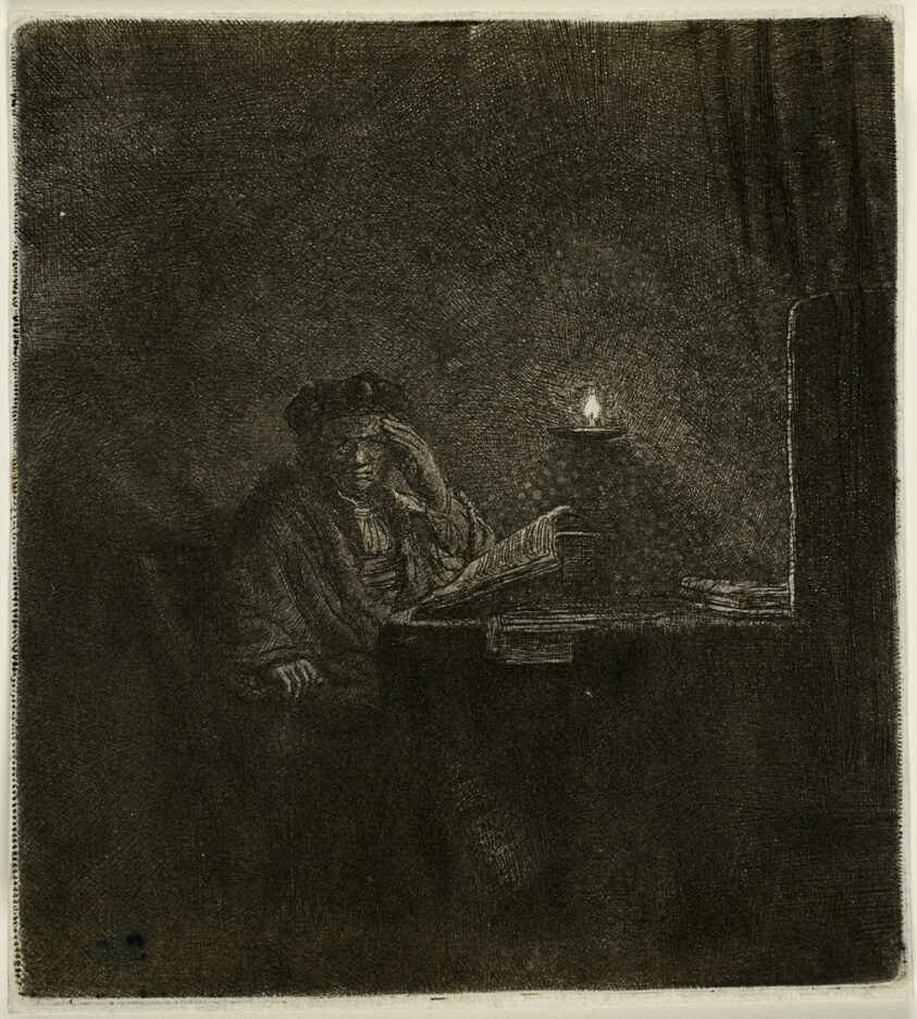 Student at a Table by Candlelight