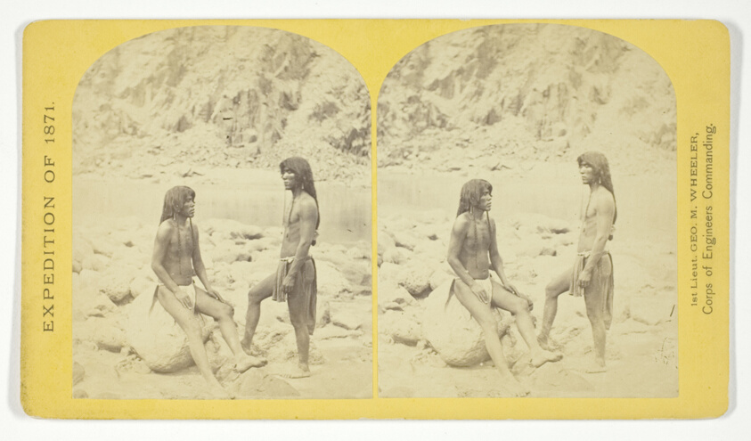 Types of Mojave Indians. This tribe inhabits the region of the lower Colorado, or western Arizona.Physically, they are the finest specimens in all the West, many of the males attaining to the height of 6 feet, No. 5 from the series "Geographical Explorations and Surveys West of the 100th Meridian"