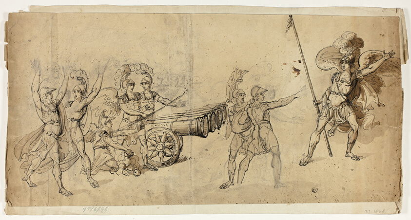 Angelic Artillery (recto); Battle Scene (verso)