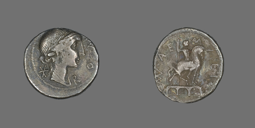 Denarius (Coin) Depicting the Goddess Roma