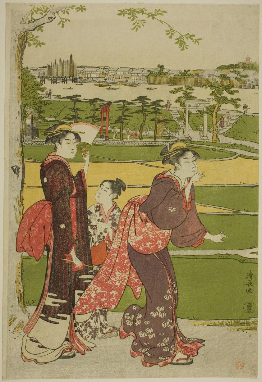 Women Visiting Mimeguri Shrine