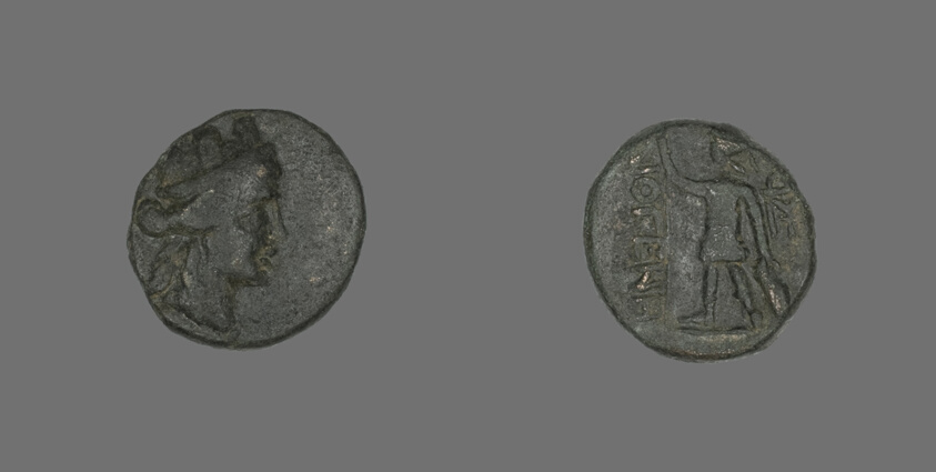 Coin Depicting the Amazon Cyme or the Goddess Tyche