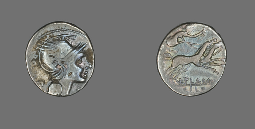 Denarius (Coin) Depicting the Goddess Roma