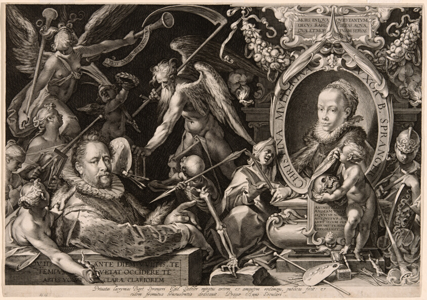 Portrait of Bartolomaeus Spranger with an Allegory of the Death of His Wife, Christina Müller