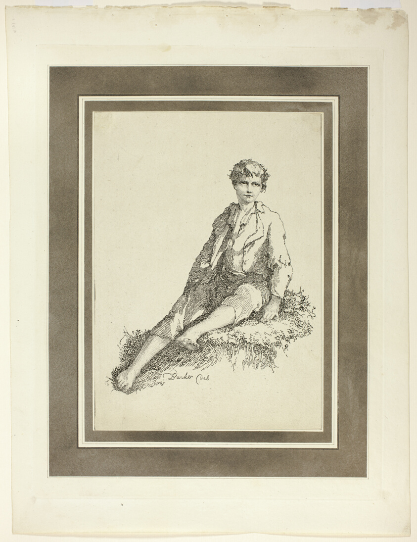 Young Boy Seated, from the first issue of Specimens of Polyautography
