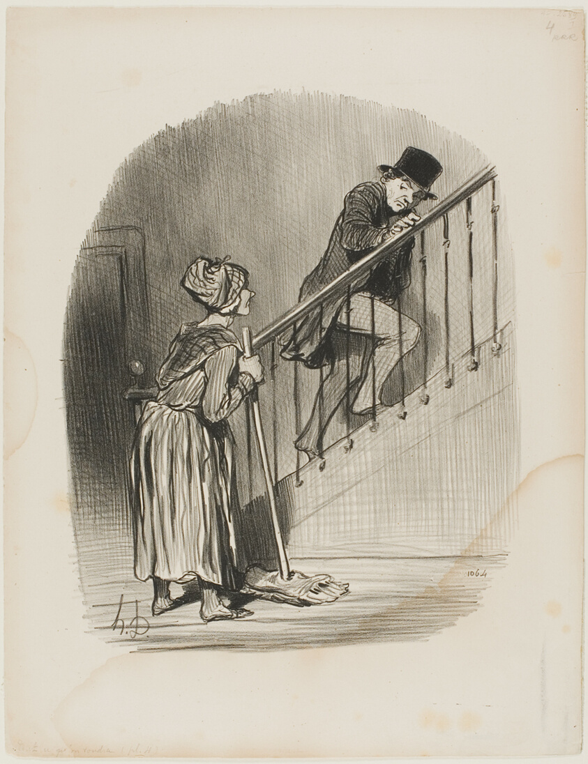 "Is my Wife at home? Yes, monsieur, and your cousin too...," plate 4 from Tout ce qu'on voudra