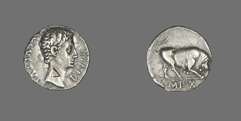 Denarius (Coin) Portraying Emperor Augustus