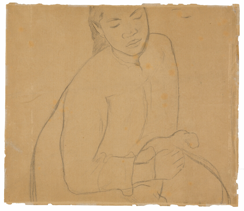 Seated Tahitian Woman (related to the painting Te faaturuma [Reverie])