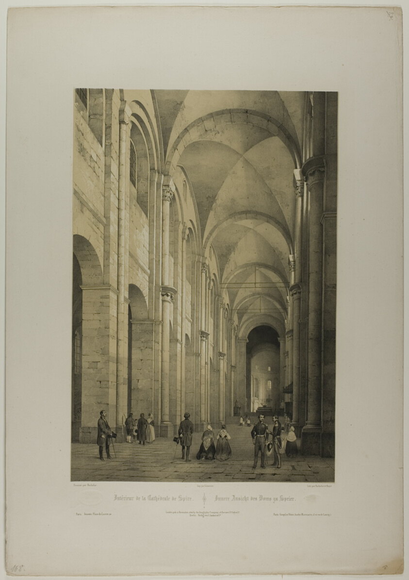 Interior of the Cathedral of Speier, plate eleven from Allemagne Monumentale et Pittoresque