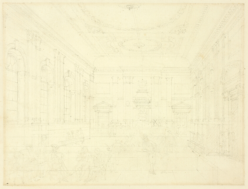 Study for South Sea House, Dividend Hall, from Microcosm of London