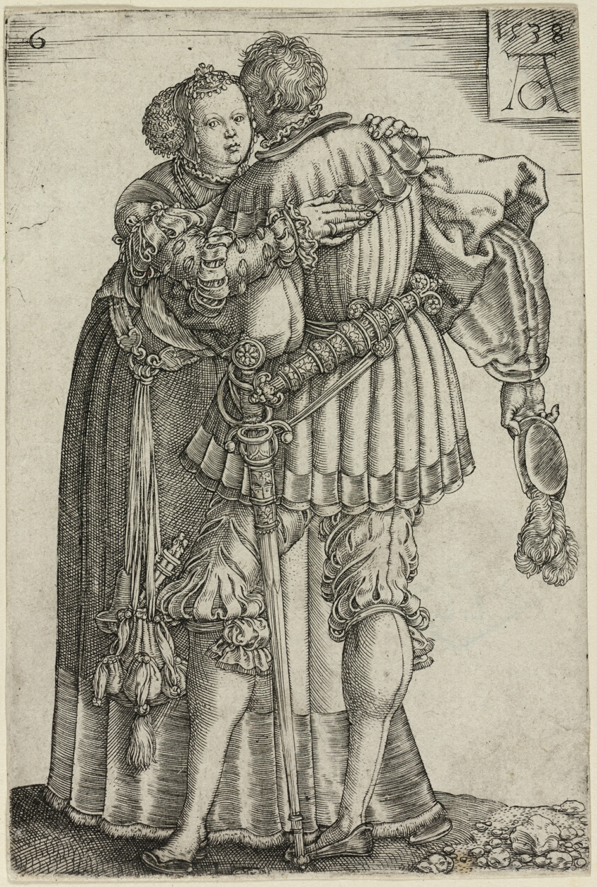 Couple Embracing, plate six from The Large Wedding-Dancers