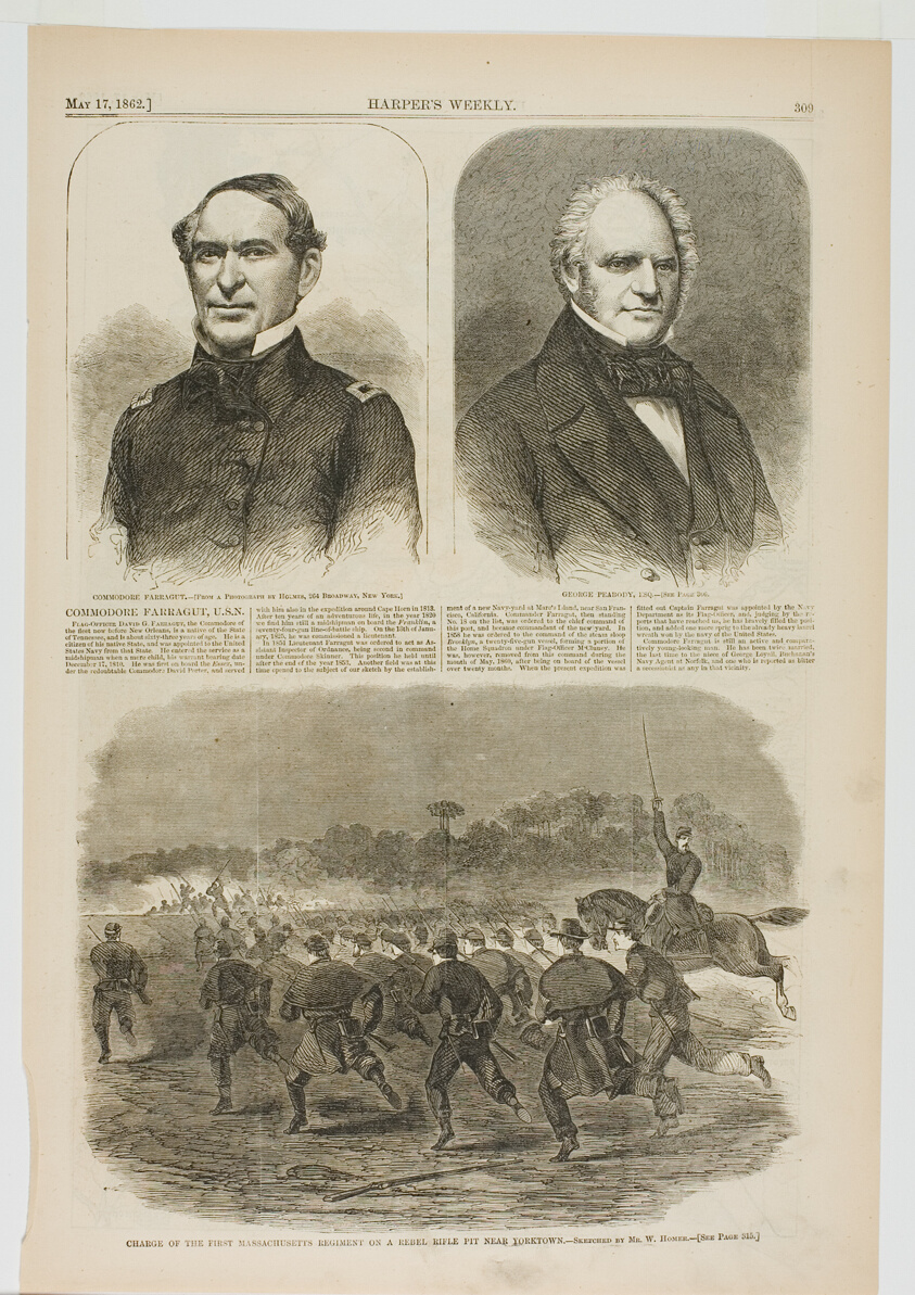Charge of the First Massachusetts Regiment on a Rebel Rifle Pit near Yorktown