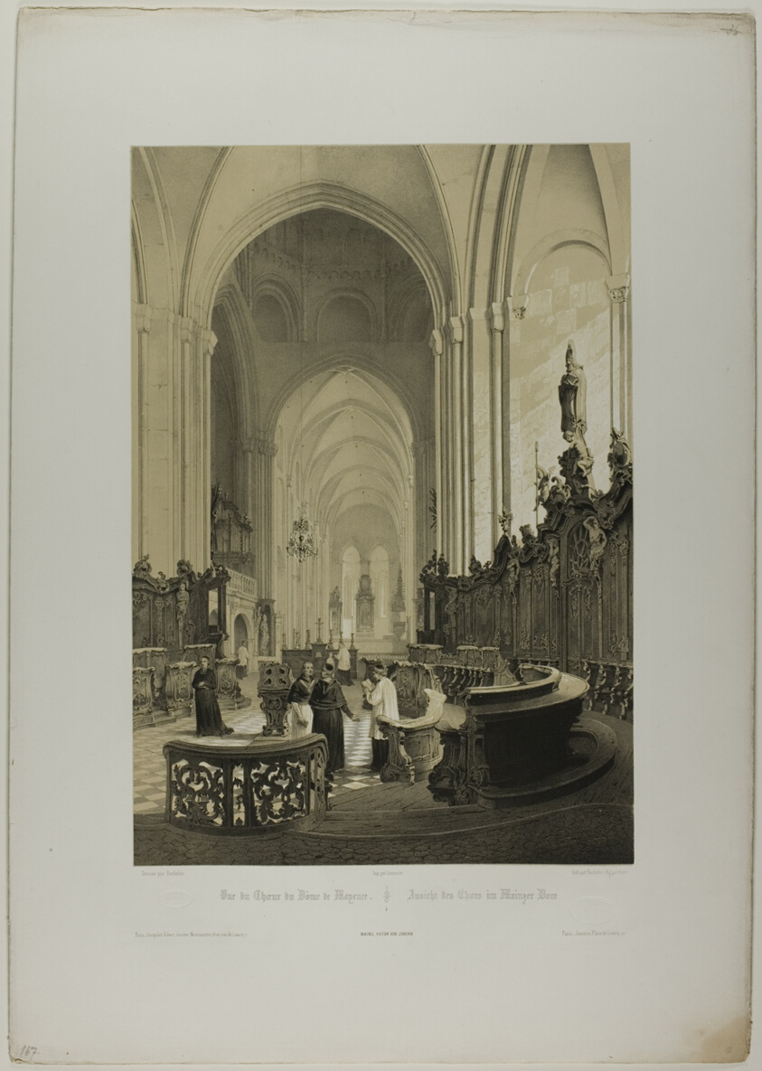 View of the Choir of the Cathedral of Mainz, plate four from Allemagne Monumentale et Pittoresque