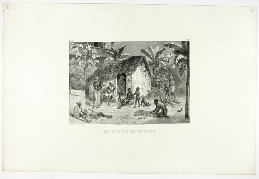 Negro Dwelling, plate 5 from Customs and traditions of Negroes, volume 4 of Voyage pittoresque dans le Brésil