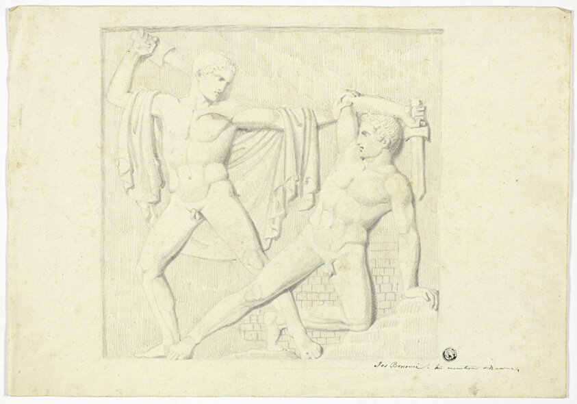 Classical Relief with Two Fighting Male Nudes