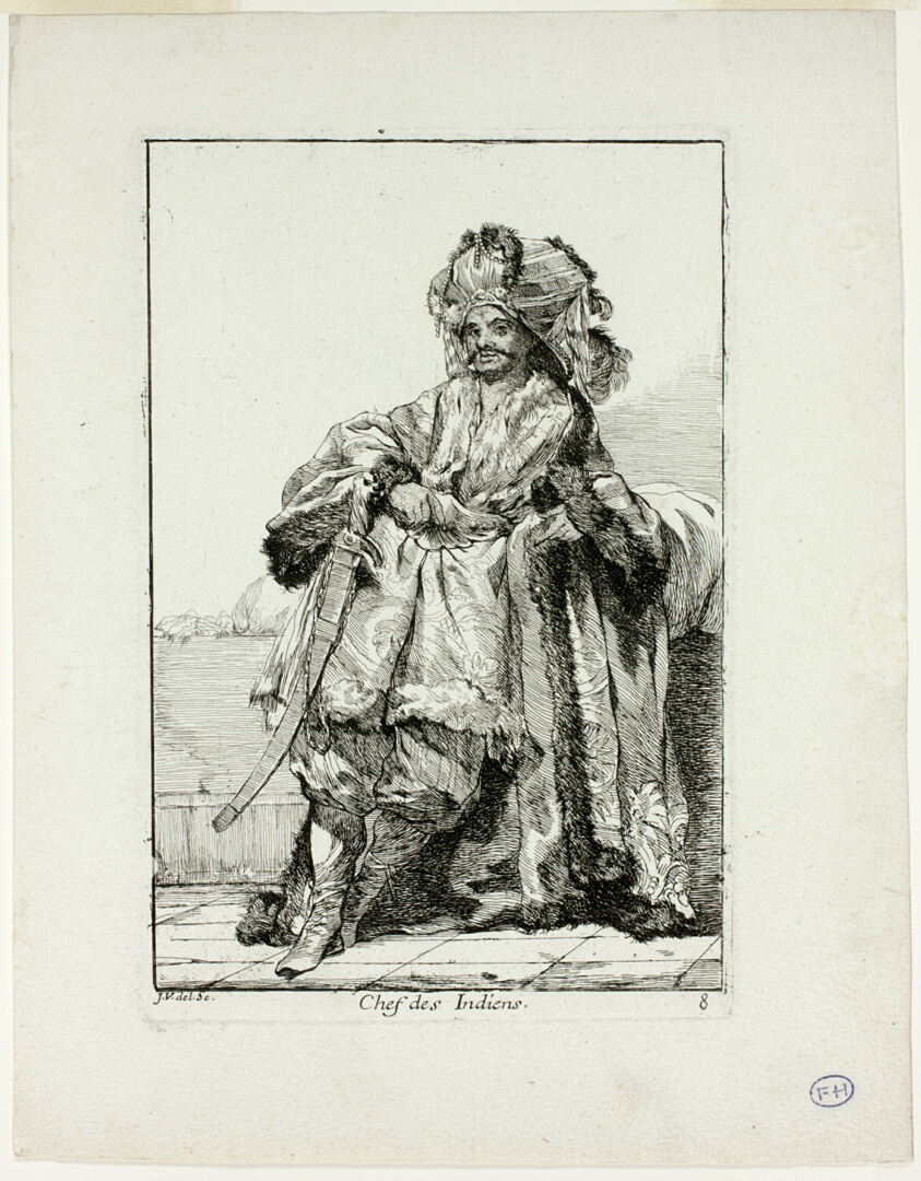 Chef des Indiens, plate eight from Caravanne du Sultan à la Mecque