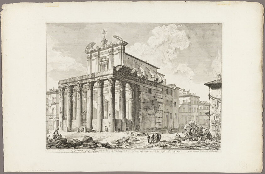 View of the Temple of Antoninus and Faustina in the Roman Forum, from Views of Rome