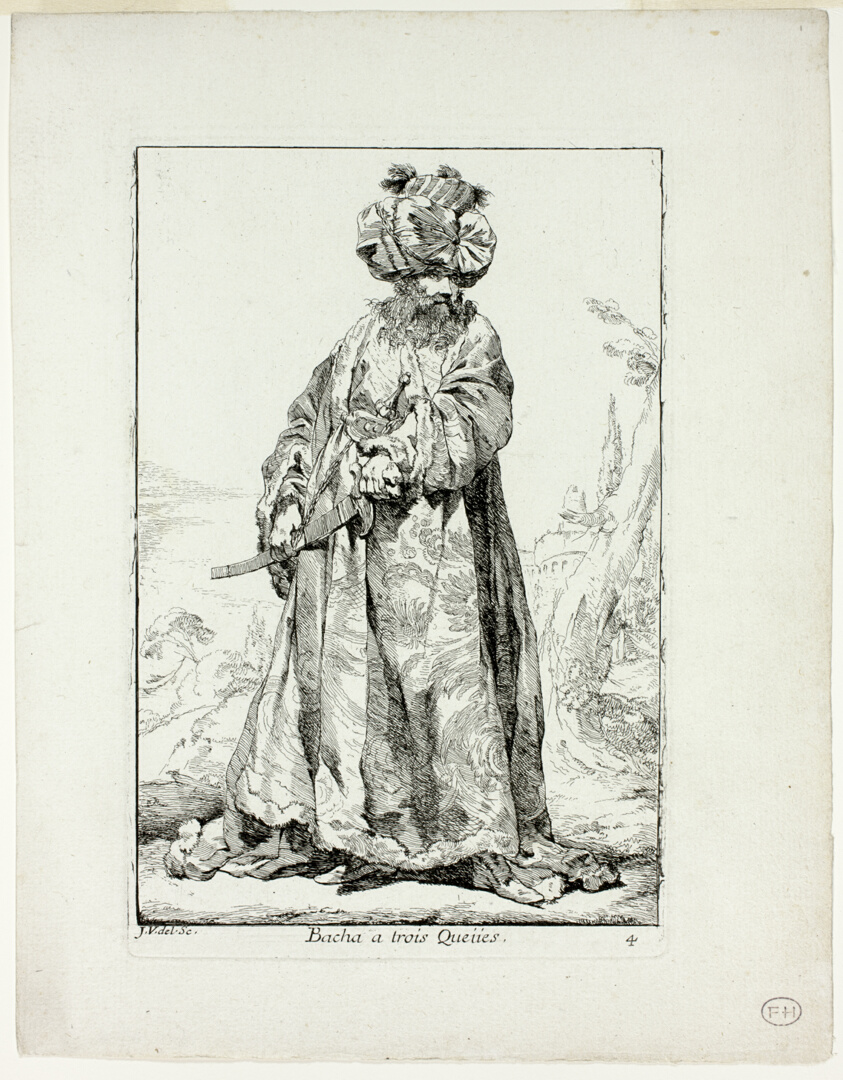 Bacha à trois Queues, plate four from Caravanne du Sultan à la Mecque