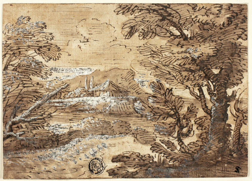 Landscape with House in Distance