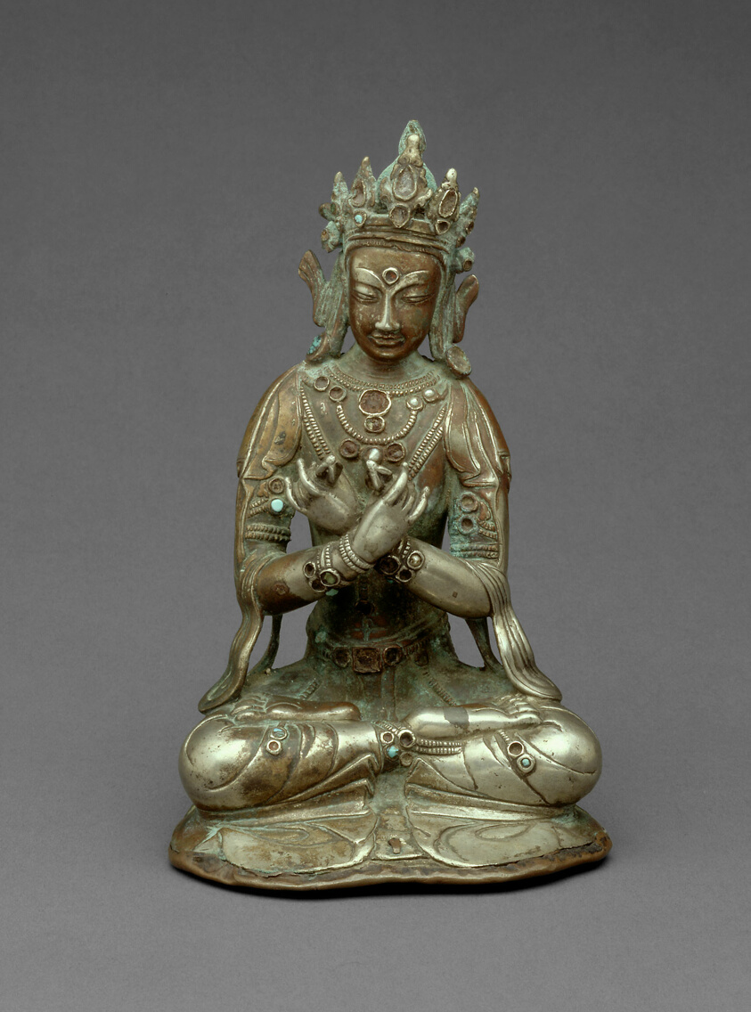 Vajradhara Buddha Seated Holding a Thunderbolt (Vajra) and Bell (Ghanta)