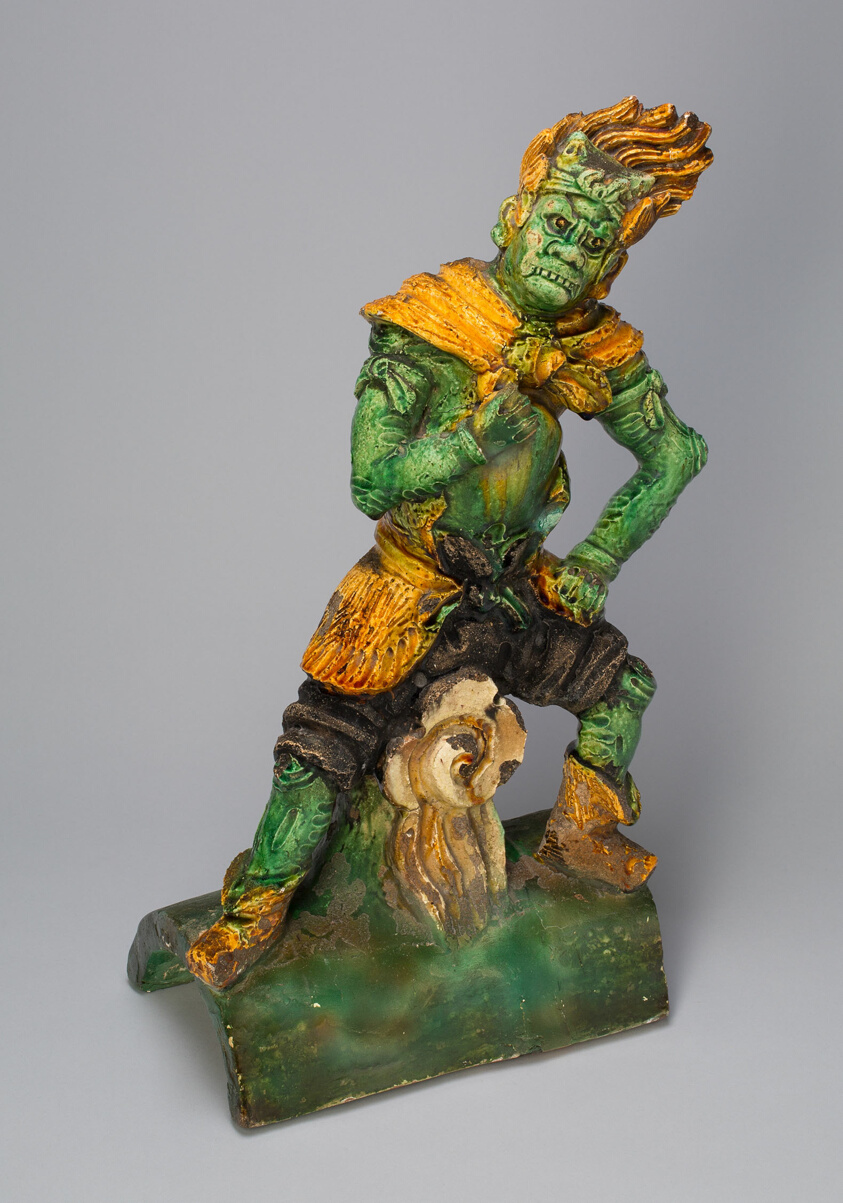 Roof Tile with Guardian Figure