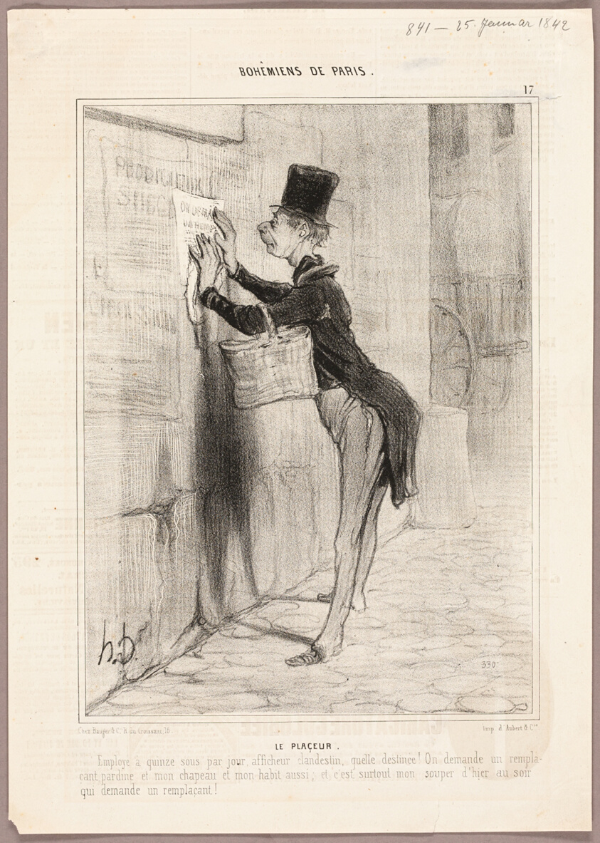 The Poster Man, plate 17 from Bohémiens de Paris