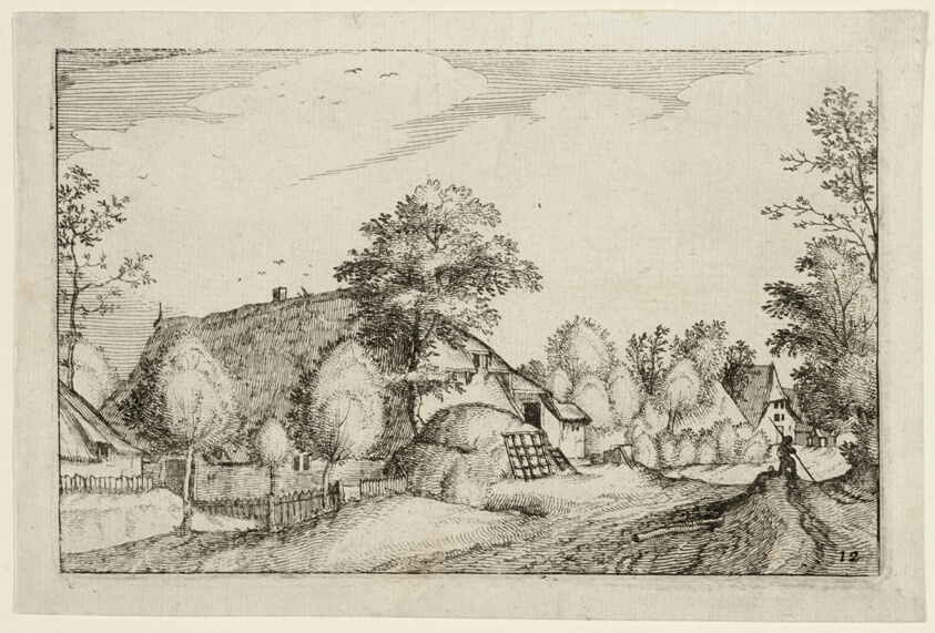 Village Road, plate twelve after Pictures of Farms, Country Houses and Rustic Villages (Praediorum villarum et rusticarum casularum icones)