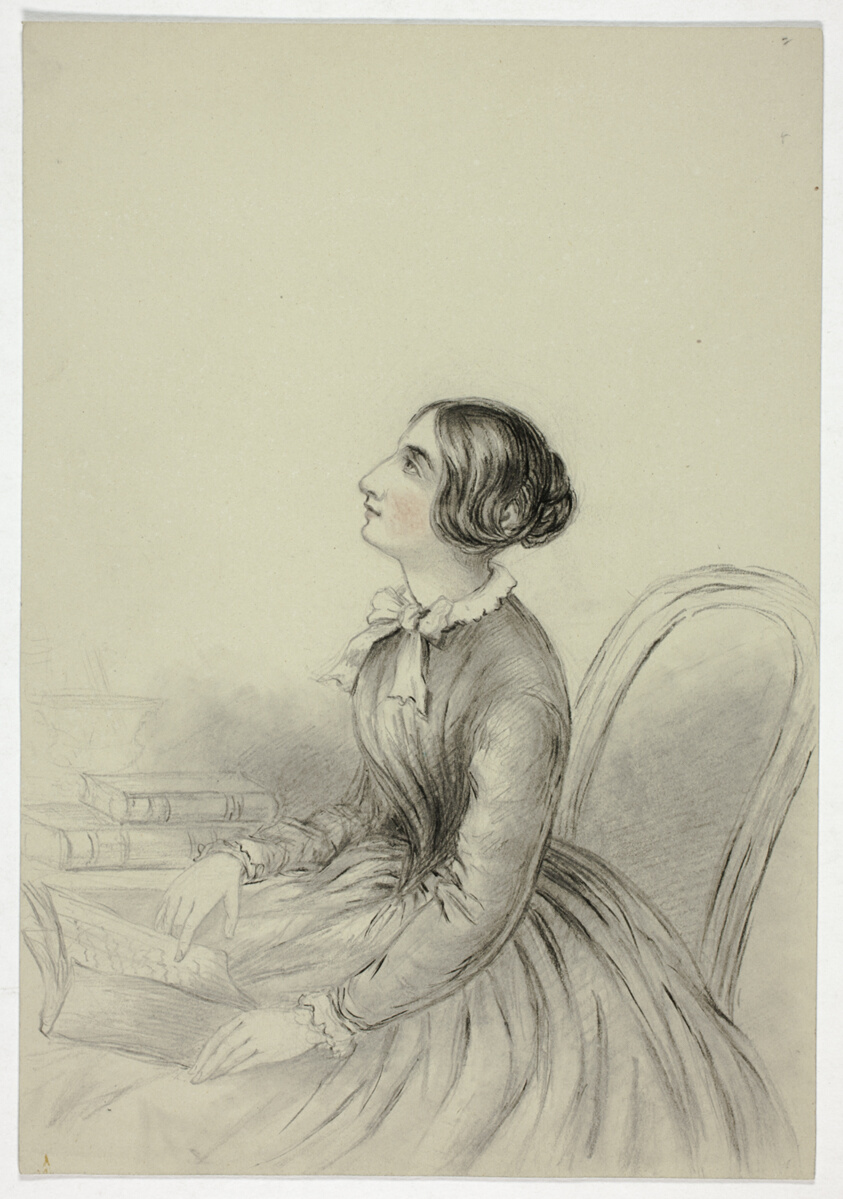 Young Woman Inspired While Reading