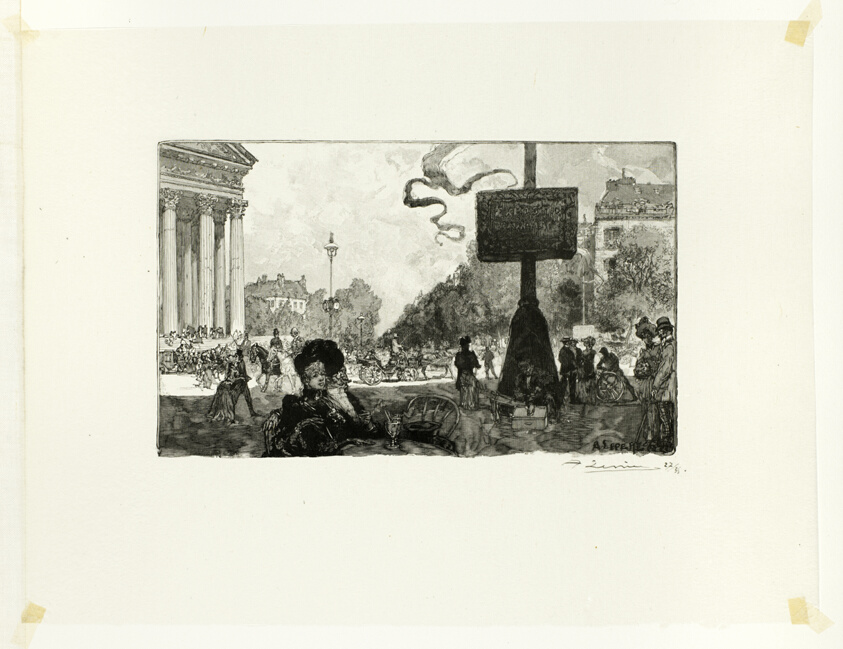 Corner of the Rue Royale, plate sixteen from Le Long de la Seine et des Boulevards