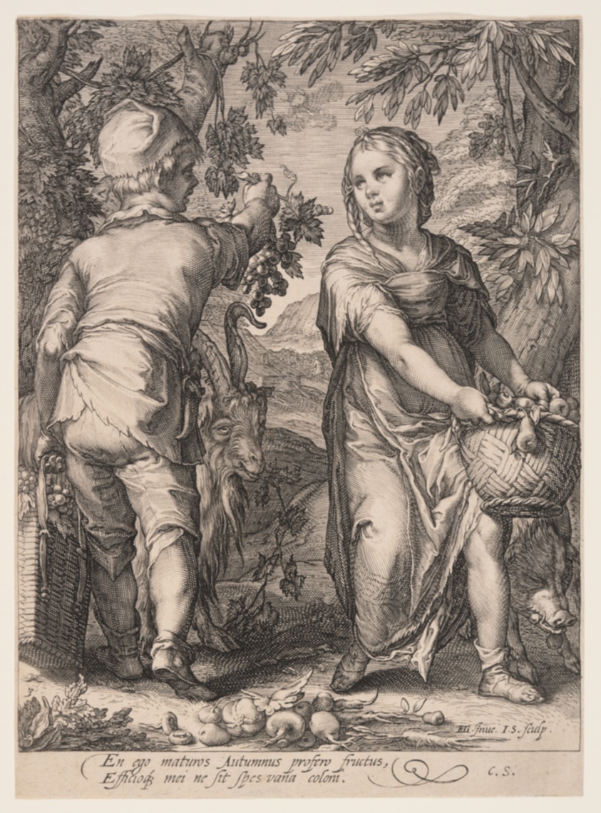 Autumn (Boy and Girl Harvesting Fruit), from The Four Seasons