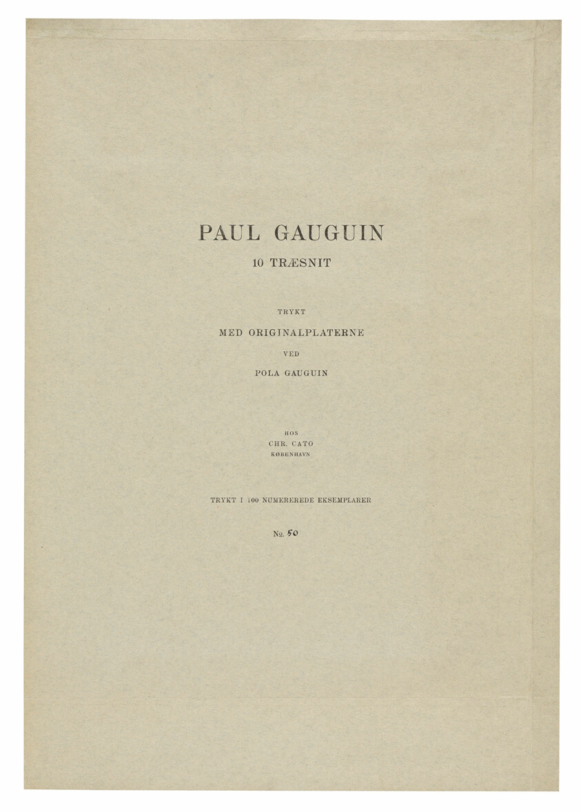 Title Page to Paul Gauguin: 10 Traesnit (Pola Gauguin Portfolio)