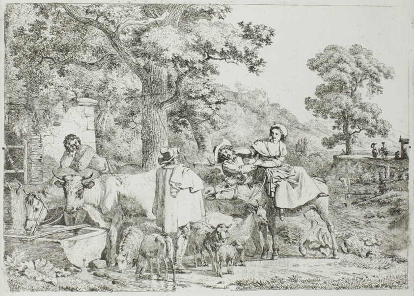 Cow and Horse at the Trough