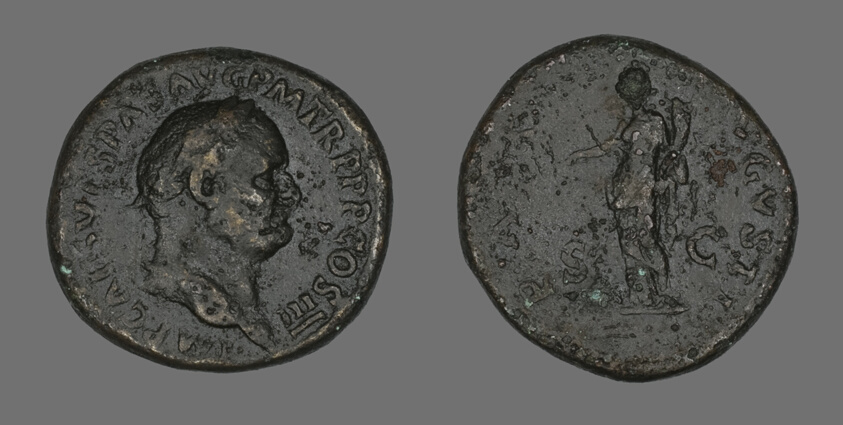 Sestertius (Coin) Portraying Emperor Vespasian