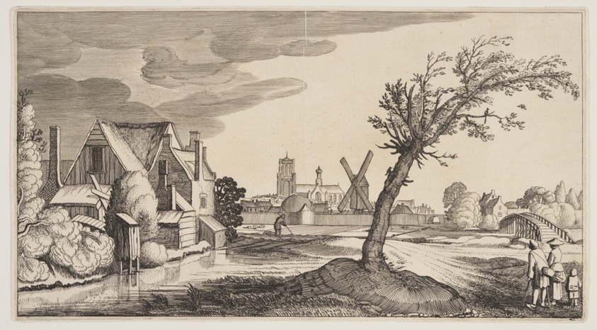 House on a Pond Outside a Town, from Landscapes (Playsante Lantschappen)