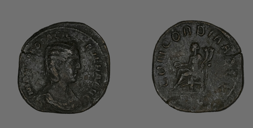 Sestertius (Coin) Portraying Empress Marcia Otacilia Severa