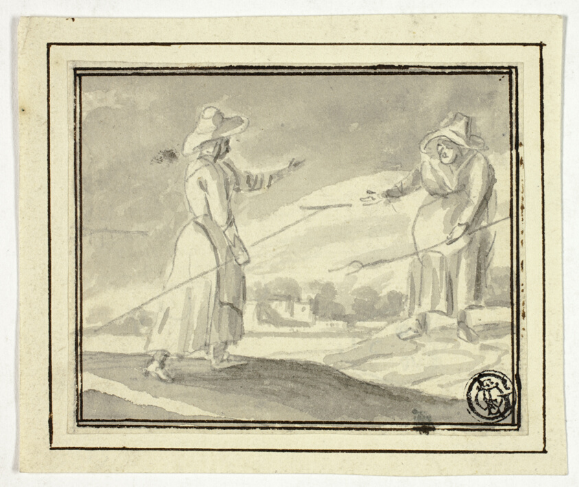 Two Peasant Women Greeting Each Other in a Field